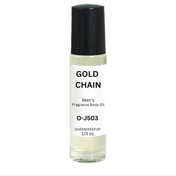 Gold Chain (Men) Body Oil 10 ml Fragrance Pure Uncut 1/3 oz Roll-On Scent - Picture 1 of 5